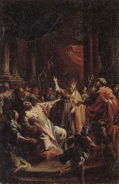 Francesco Monti Saint geminianus exorcising devils from the daughter of the emperor of constantinople oil painting picture